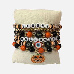 Casual Halloween Punk Pumpkin Bracelets Sets